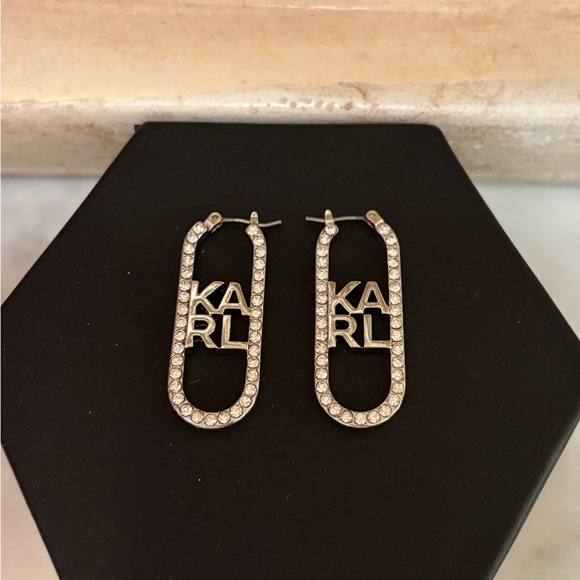 Karl Lagerfeld Silver Crystal Earrings - Picture 6 of 10